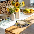 thumbnail image 4 of Yellow Black Geometric Round 13 Inch Placemats Set of 8, Modern Art Abstract Grey Line HeatResistant Non Slip Place Mats for Dining Table, Wipeable Braided Kitchen Table Mats for Housewarming, 4 of 9