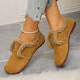 thumbnail image 5 of CHUMUD Womens Winter Flat Fluffy Snow Boots, Soft Curly Full Slippers, Comfort Woolen Fleece Liner, Indoor House Shoes with Elastic Gores, 5 of 9