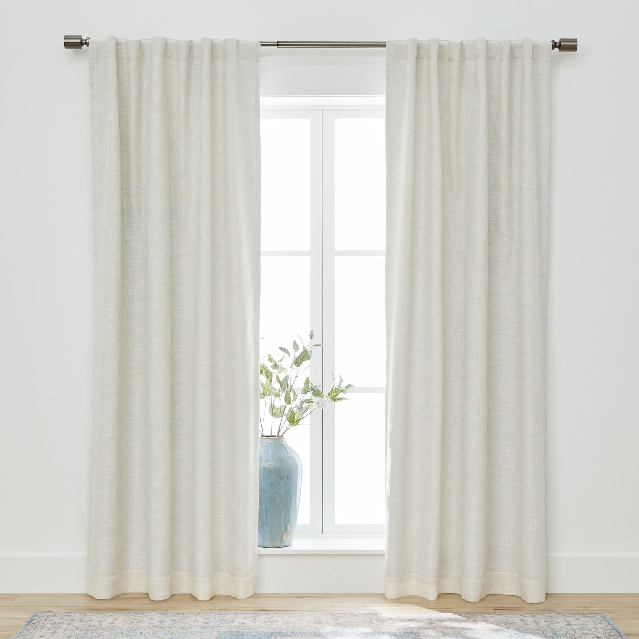 Better Homes & Gardens 100% Blackout Linen Blend Single Curtain, 50x95, Vanilla Dream