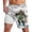 White, variant on Mens Casual Shorts with Printed Design Relaxed Fit Summer Bottoms Shorts