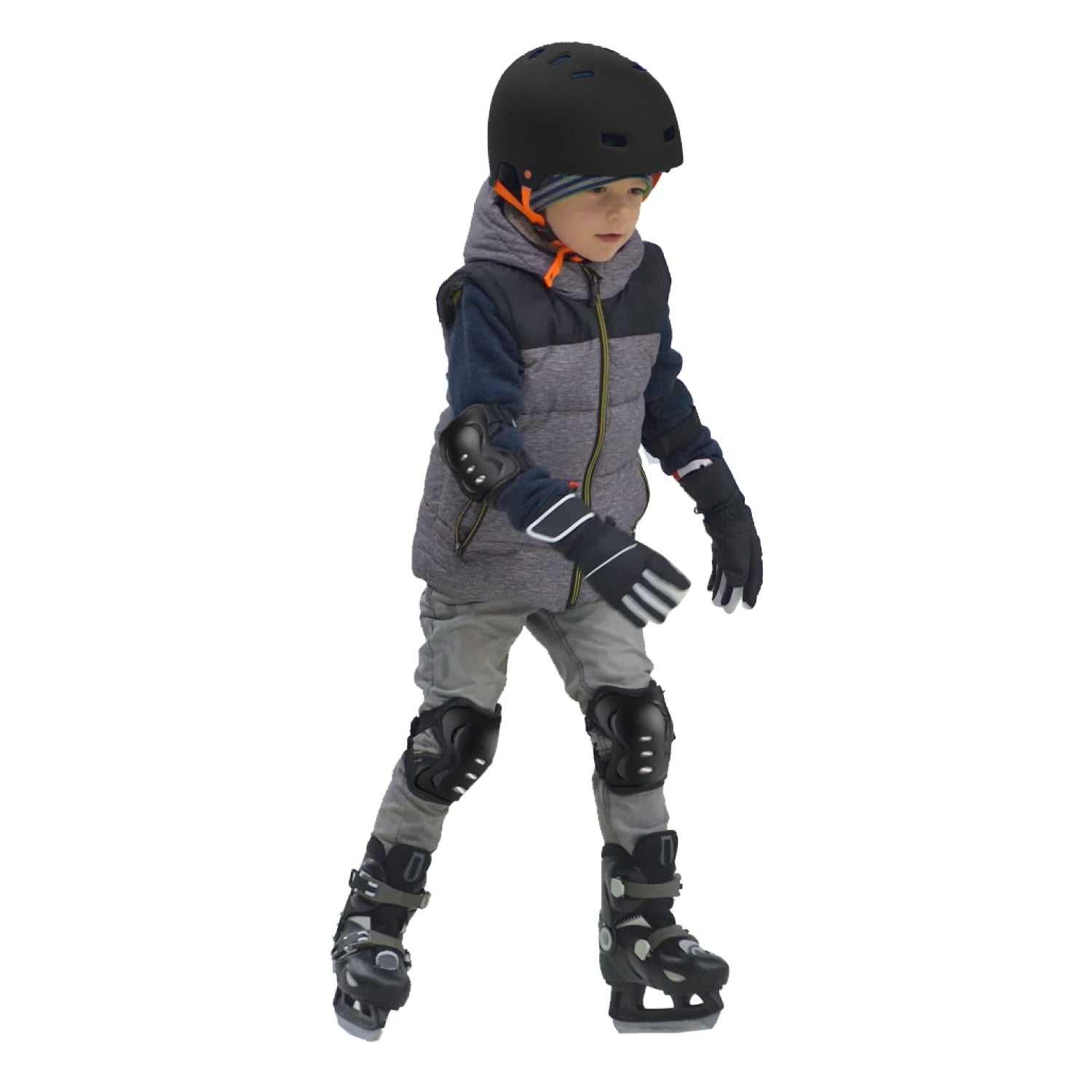 Future Stars 4pc Protective Pads - Knee Pads and Elbow Pads - Black