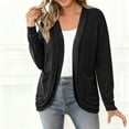 thumbnail image 4 of WMTBSRSW Womens Casual Cardigan with Pockets Lightwieght Fall Long Sleeve Cardigans Shirts Loose Open Front Drape Shrug, 4 of 7
