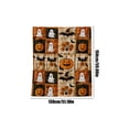 thumbnail image 2 of Clearance! Halloween Quilted Throw Blanket, Vintage Patchwork Pumpkin Ghost Witch Bat Print Soft Cozy Farmhouse Fall Decor Lightweight Quilt Blanket for Couch Bed, 2 of 5