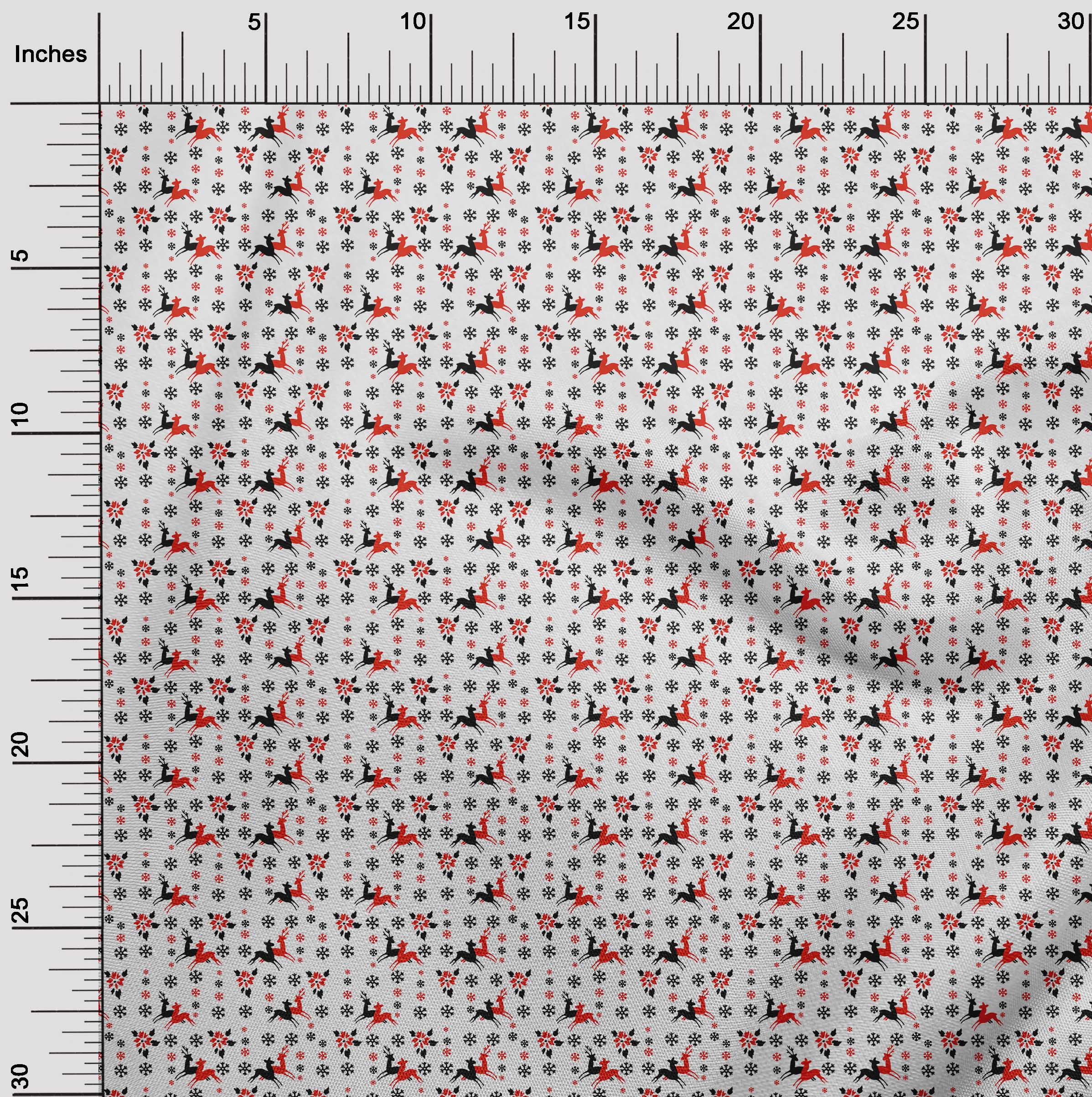 oneOone Cotton Poplin Twill Black Fabric Christmas Sewing Craft Project Fabric Prints By Yard 56 -Inch Wide
