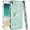 Teal, variant on For Apple iPhone 16e Case, Diamonds Bling All Around Edges Sparkly Glitter Hybrid with Ring Stand Holder Fashion Good Luck Phone Cover (Purple)
