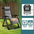 thumbnail image 2 of Lilypelle Ice Silk Zero Gravity Chair, Folding Portable Padded Reclining Lounge Chair with Headrest, Side Table, Supports up to 440lbs,Gray, 2 of 10