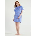 thumbnail image 3 of Joyspun Women's Short Sleeve Sleep Shirt with Pockets, Sizes S/M to 2X/3X, 3 of 6