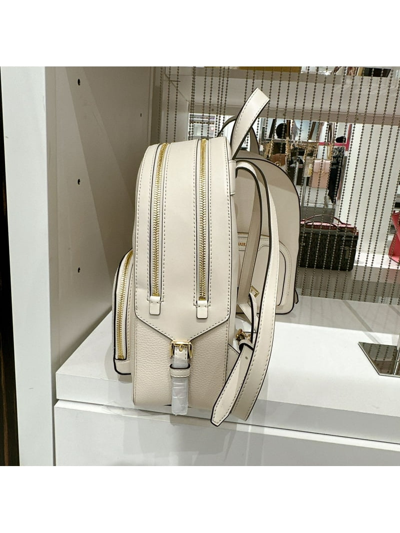 Michael Kors Jaycee Medium Pebbled Leather Backpack, Light Cream