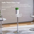 thumbnail image 3 of CoSoTower Round Dining Table, Modern Pub Table with Tempered Glass Top, Galvanized Metal Base, Small Dining Table, Silver, 3 of 7