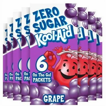Kool-Aid Zero Sugar Grape Drink Mix Packets 6 Packets.