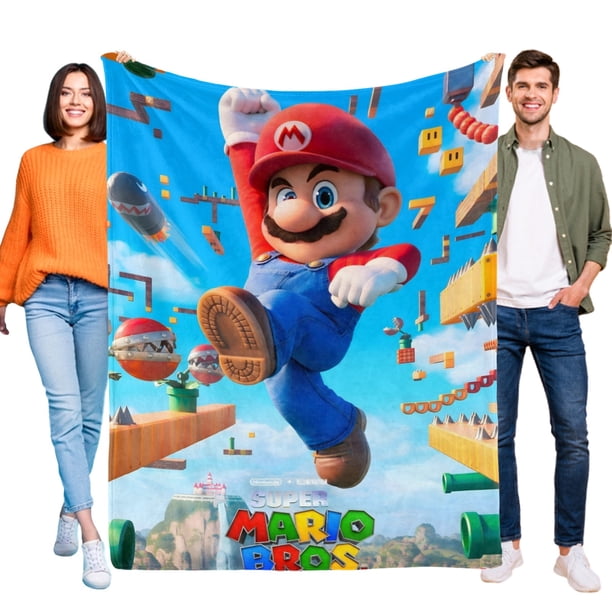 Super Mario anti-pilling, suave, ligera, esponjosa y acogedora de lujo para hogar y cocina – Perfecta para niños y adultos,120X150cm