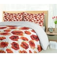 thumbnail image 5 of Ambesonne Flower Duvet Cover Sets, Poppies Garden Floral, 2-Queen, Scarlet White Red, 5 of 7