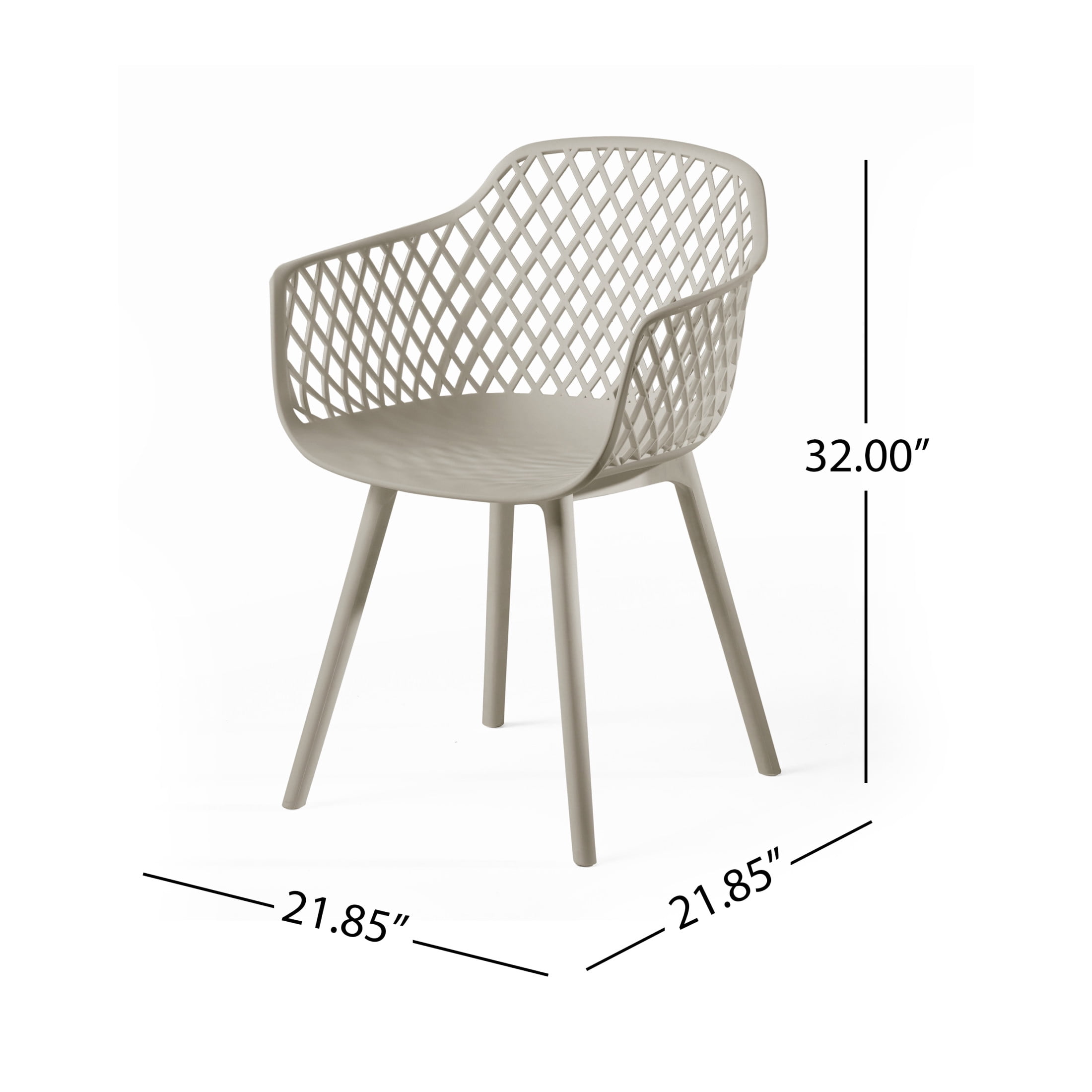 Christopher Knight Home Poppy Plastic Outdoor Dining Chairs Set of 4, Mesh Back Design, Camel