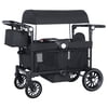 AILEEKISS Collapsible Wagon Stroller for 2 Toddlers with Adjustable Canopy, 44 Pounds, Black