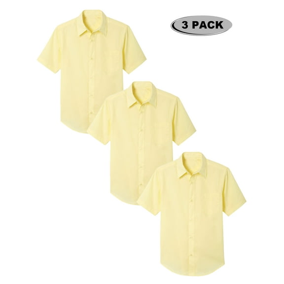 3-Pack Boys Short Sleeve Casual Dress School Uniform Shirts (Big Boys, Little Boys)