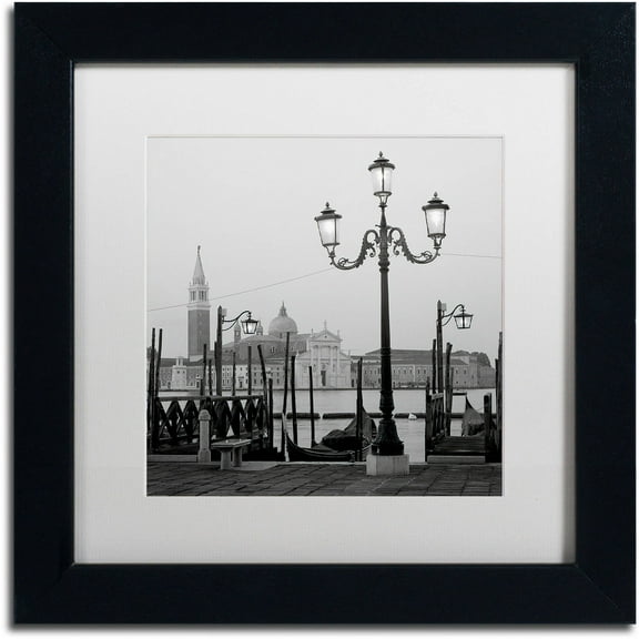 Trademark Fine Art "Venezia IV" Canvas Art by Alan Blaustein, White Matte, Black Frame