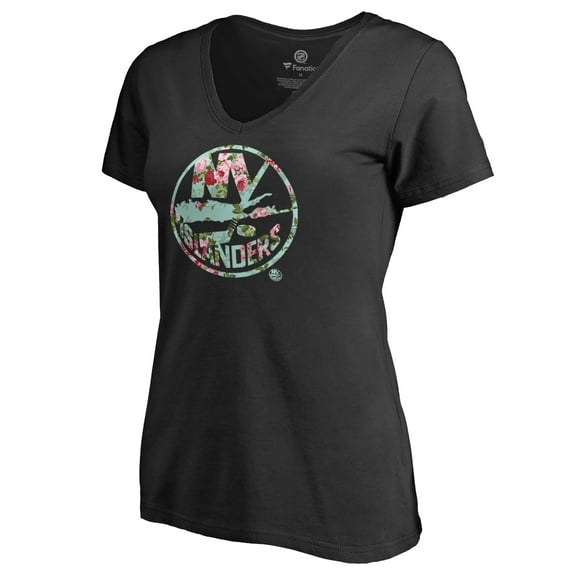 Women's Black New York Islanders Lovely V-Neck T-Shirt