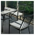 thumbnail image 4 of Set of 4 Outdoor Patio Chairs, Integrated Stackable Wrought Iron Furniture Dining Chairs with Arms and Cushions, Indoor Outdoor Chairs for Porch, Yard, Lawn, Garden - Black, 4 of 9