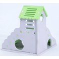 thumbnail image 3 of Casa de hámster Escondite Escondite Deportes Ratón Juguete Hámster enano Reino de animales pequeños Durable Inodoro No tóxico Casa de madera de lujo de 2 pisos (verde) 1 pieza, 3 of 5