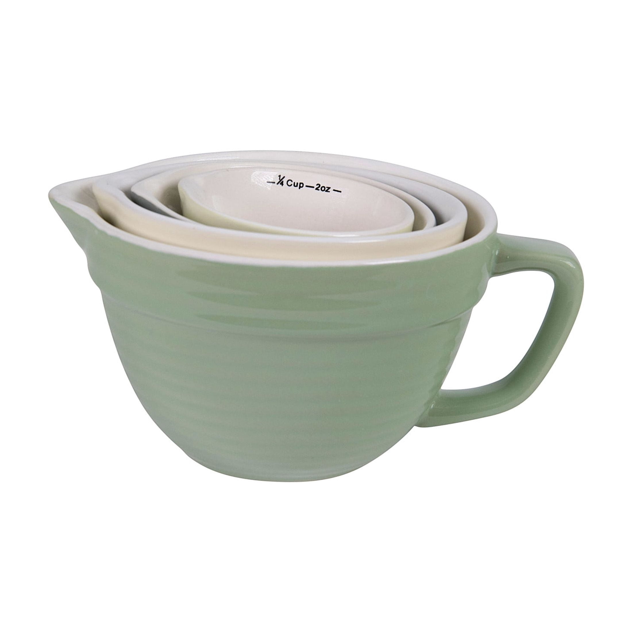 Creative Co-Op Batter Bowl Shaped Measuring Cups (Set of 4 Sizes)
