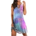 thumbnail image 1 of Cameland Robes pour Femmes Imprimées Confortables Amples Sans Manches Robe Décontractée Robe d'Été Violet TTTG, 1 of 4