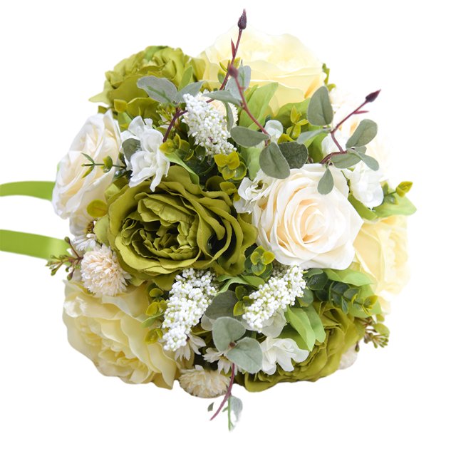 Moyic Ramo de flores artificiales para boda, hogar, Hotel, interior, exterior, simulación de novia, flores falsas, decoración para sala de Kits de decoración para fiestas Verde