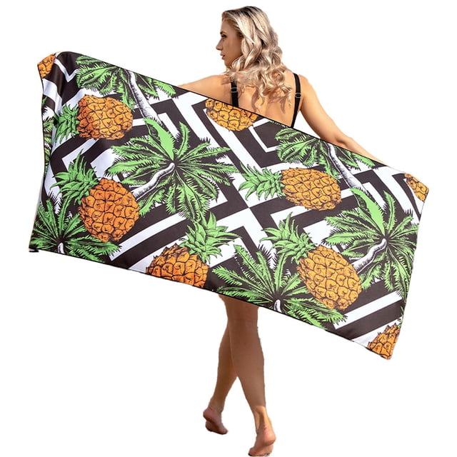 pieza de toalla de playa estampada para natación, sin lijado, toalla de asiento de secado rápido, toalla de playa estampada