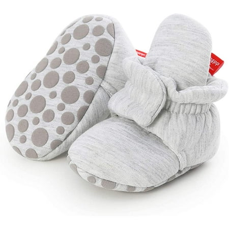 

Baby Booties Newborn Boys Girls Fleece Boots Non Slip Grippers Stay On Slipper Socks Infant First Walker Winter Warm Crib Shoes