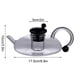 thumbnail image 3 of Tetera calentada de vidrio de borosilicato alto con forma de cola de rata + 2 tazas con forma de cola de rata, 3 of 7