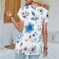 thumbnail image 4 of Blouses For Women Summer Solid Color V Neck Tops Casual Cute Petal Short Sleeve T Shirt Womens Flowy Tunic Top Female Dressy Fitted Tees Shirts, 4 of 5