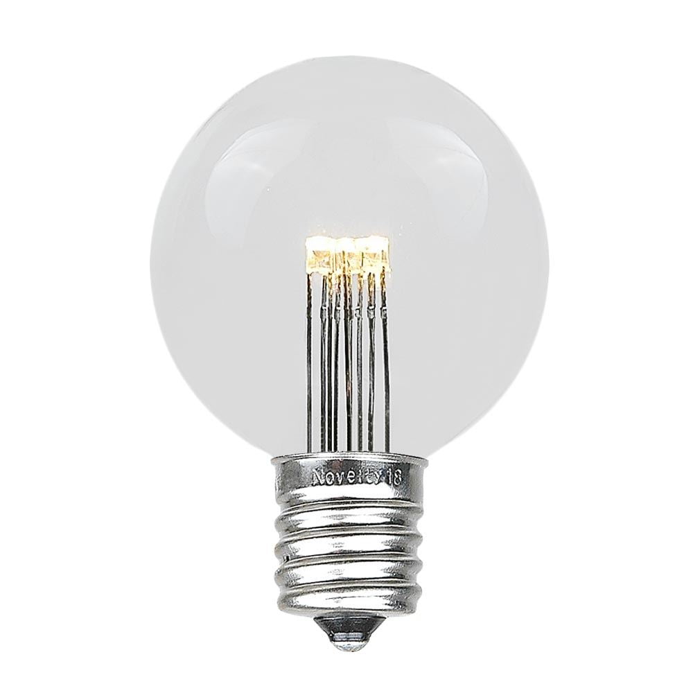 Novelty Lights Warm White G50 Globe Hanging LED String Light Replacement Bulbs E17 Intermediate Base 1 Watt
