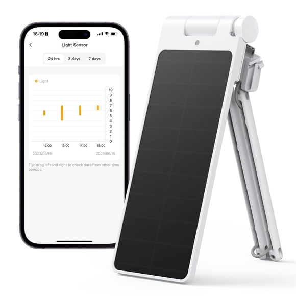 Cargador de panel solar SwitchBot Curtain 3 con poca potencia de luz