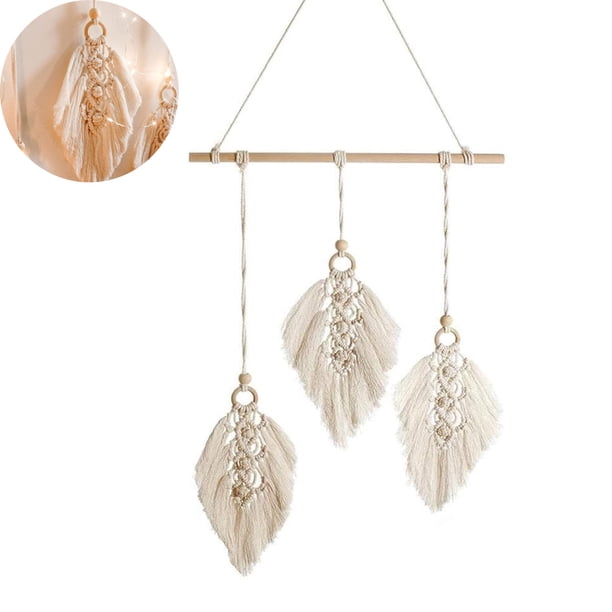 Atrapasueños hecho a mano para colgar en la pared, decoración de pared bohemia boho chic, tapiz colgante bohemio tejido de algodón con borlas nórdicas, colgante decorativo, regalo creativo
