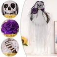 thumbnail image 4 of Danhjin Couronne d'Halloween Couronne d'Halloween, Couronne de Squelette avec Décorations de Roses de Squelette, Couronne d'Halloween pour Décoration d'Halloween Intérieure Extérieure Fenêtre Mur., 4 of 5