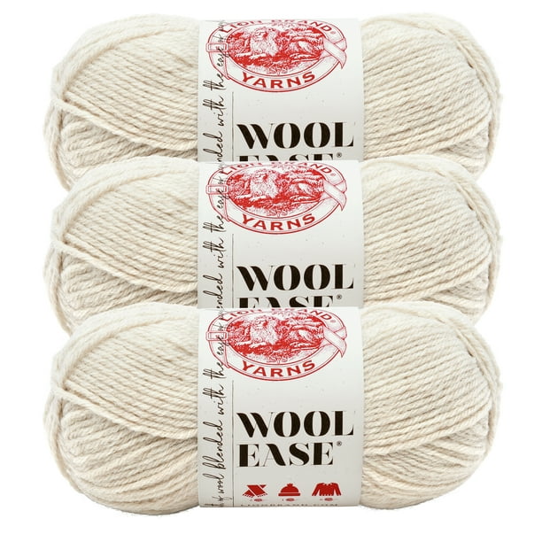 Lion Brand Yarn WoolEase Natural Heather Wool Blend Medium Acrylic
