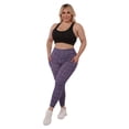 thumbnail image 3 of Plus Size High Waist Tummy Control Sports Leggings With Side Pockets - Pink, Teal Space Dye, 3 of 9