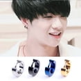 thumbnail image 4 of Pendientes de acero de titanio de estilo hip-hop para hombre, con personalidad sencilla, 4 of 4