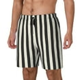 thumbnail image 1 of Balery Black And White Thick Stripes Bañador para hombre, shorts de playa de secado rápido con entrepierna y forro de compresión-Small, 1 of 6