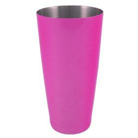Powder Coated Diamond Cocktail Shaker Weighted 28 oz. Powder Coated Neon Pink by
