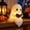 White, variant on Halloween Ghost Walking Dog Bubble Bath Lamp, Cute Bathtub Ghost Night Lights for Halloween Decor, Ghost with Puppy Statue Nightlight, Halloween Decorations for Indoor Desk Home Party