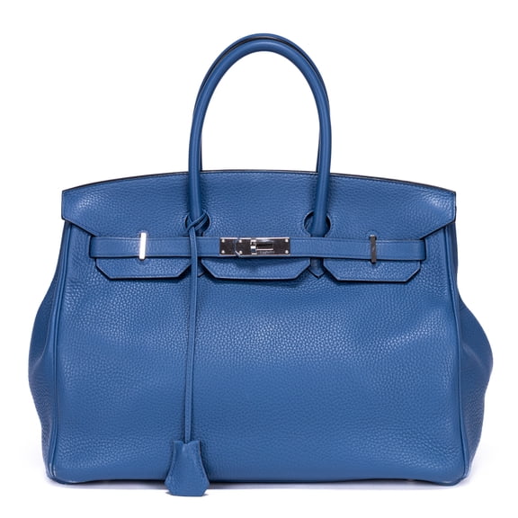 Pre-Owned Hermès Blue Birkin 35 Handbag Togo Leather