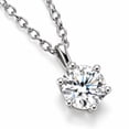 thumbnail image 5 of Women's Round-Cut Solitaire Pendant Necklace, White Copper Silver-Tone Chain, Fashion Commuter Necklace for Women, 5 of 8