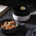 thumbnail image 2 of Round Ceramics Baking Plate Practical Household Handle Baking Tray Fruit Salad Plate for Home Kitchen Bakery (Grey), 2 of 8