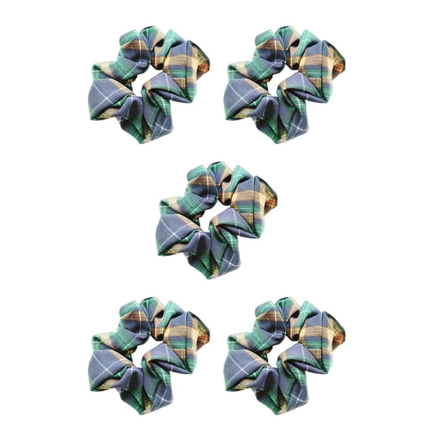 Guardurnaity Titular de cola de caballo Patrón escocés Anillos para el cabello Sombreros femeninos de moda 3 tres 5piezas