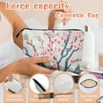 thumbnail image 4 of Makeup Bag Small Toilet Cosmetic Bags Travel Makeup Case Waterproof for Women Girls 6.7X9.45inches - Gorgeous Pink - Flowered Bough, 4 of 7