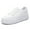 All White, variant on Avamo Ladies Trainers Fitness Workout Athletic Shoes Lace Up White Sneakers Comfy Flats Gym Running Shoe All White 8.5