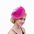thumbnail image 2 of CAIXIA Fascinators Hats for Women Tea Party Hat Feather Mesh Headband Vintage Lace Cocktail Headwear Veil Hair Clip Church, 2 of 4