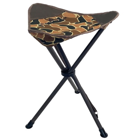 Black Sierra Folding Hunting Stool with Shoulder Strap Lightweight Collapsible Tripod Seat Steel Frame Supports 225 lbs Portable Foldable Chair for Hunting Blind Fishing Hiking Travel