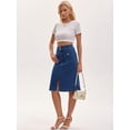 thumbnail image 7 of DARING DIVA Women's Stretchy Below Knee Length Jean Skirts X-Large Dark Blue, 7 of 7