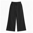 thumbnail image 4 of Timegard Girls Sweatpants Kids Wide Leg Pants Elastic High Waist Loose Comfy Lightweight Trousers Fall, 4 of 8